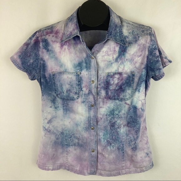 CUSTOM Gap Reverse Tie Dye Snap-Up L - Picture 1 of 12